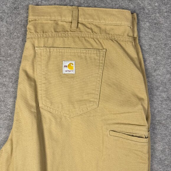Carhartt FR Pants Mens 44x32 Khaki Flame Resistant Loose Fit Canvas Utility Work - Picture 15 of 16